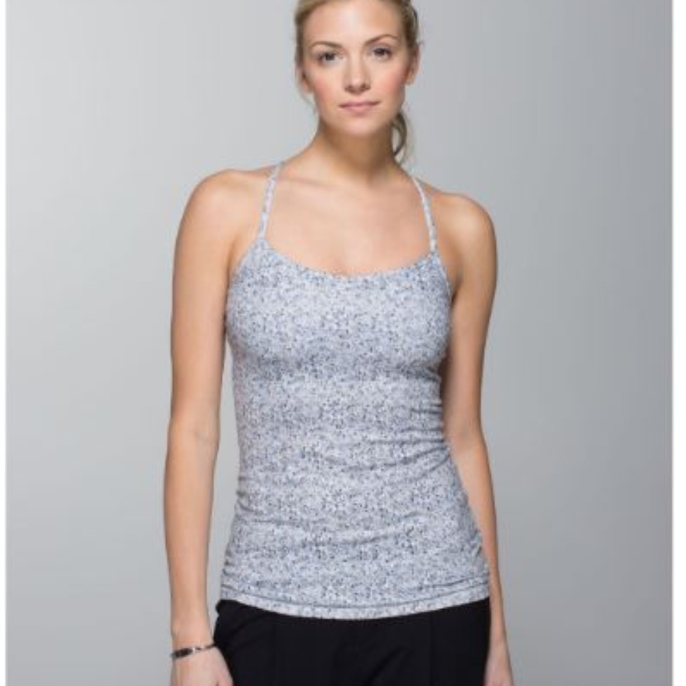 Lululemon Power Y Tank- Petite Fleur Silver Spoon